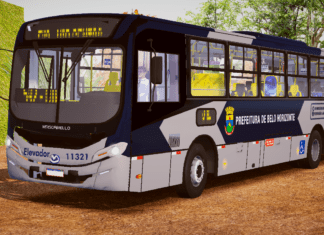 Mod | Mascarello Gran Via 2024 Mercedes-Benz OF-1726L Bluetec 6 Padrão BHTrans (fase 2)