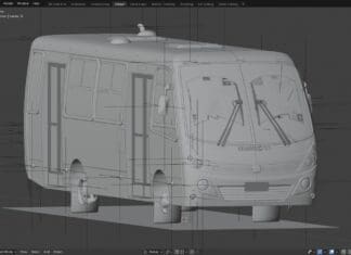 Blend – Busscar Micruss na modelagem do V3D