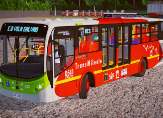 Mod | Busscar Urbanuss Pluss S3 Volvo B215R Híbrido padrão Consorcio Express Transmilenio (Fase 2)
